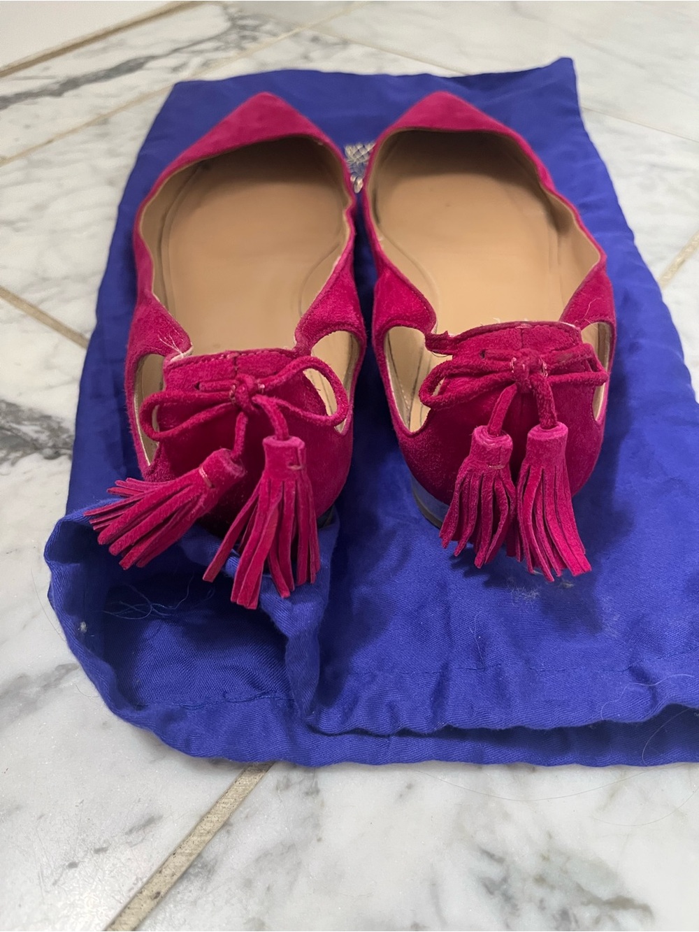 Aquazzura Tassel Flats in Fuschia - Picture 2 of 3